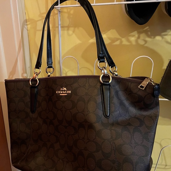 Chocolate brown coach purse and watching wallet - Picture 2 of 5